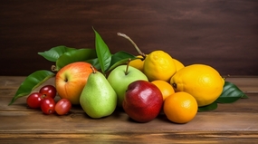 秋天各种成熟的水果摄影图片